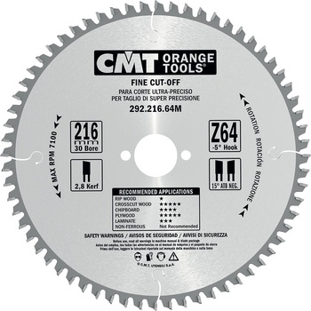 CMT Pílový kotúč pre elektronáradie, finálny rez D160x2,2 d20 Z56 HM C29216056H