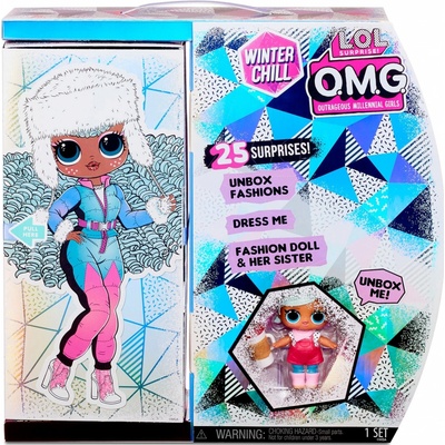 MGA L.O.L. Surprise! O.M.G. Módna Winter Chill Icy Gurl & Doll Brrr B.B. s 25 prekvapeniami