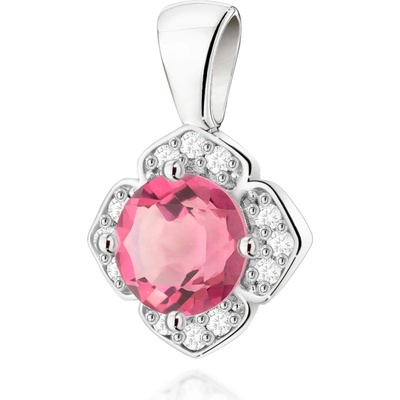 Blink Blink Zlatý prívesok s diamantami a ružovým Topásom 4330BTorB