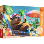 Trefl - Puzzle Capybara Relax Style - 100 piese