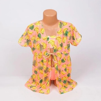 Image 1 of Детски розово-оранжев бански и туника с банани