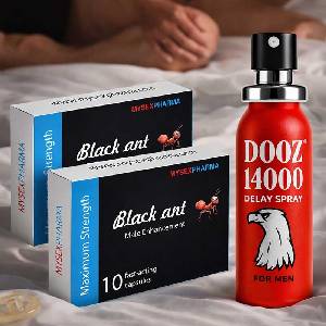  Black-Ant Секс Стимулант 20 капсули + DOOZ 14000 спрей за задържане
