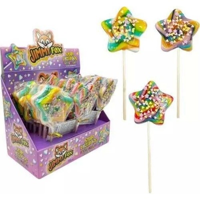 JimmyFox lízátko star tutti frutti with sprinkles 18 x 50 g