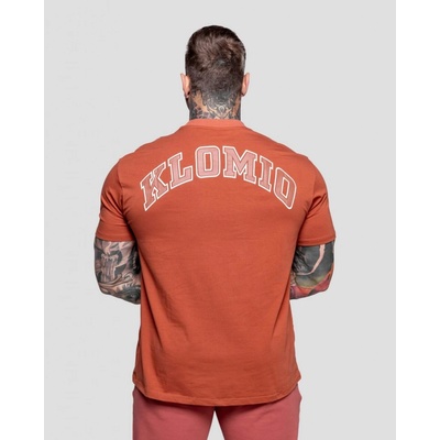 KLOMIO volné triko s krátkým rukávem Split korálové