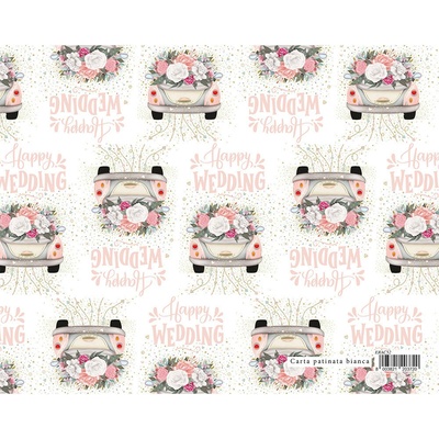 Darčekový baliaci papier matrimonio 70 x 100 cm - Happy Wedding