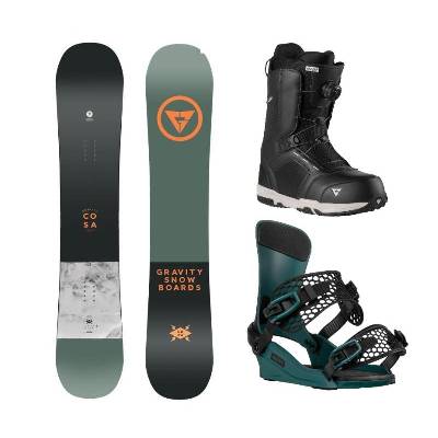 Gravity Cosa 24/25 snowboard + Gravity Drift steel green vázání + Gravity Recon Atop black boty - 151 cm + XL (EU 46-48)