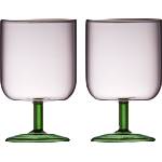 LyngbyGlas Чаши за вино Torino 300 мл розово-зелени 2 бр (30205)