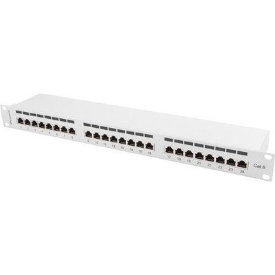 Lanberg Пач панел Lanberg patch panel 24 port 1U CAT. 6 shielded, grey (PPS6-1024-S)