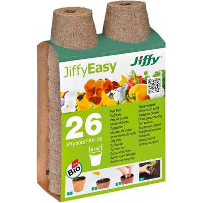 Jiffypot R6-26 rašelinový květináč 6 cm /26 KS