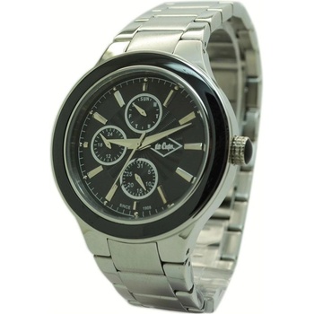 Lee Cooper Сребрист дамски елегантен часовник с черен циферблат Lee Cooper LC-1407F