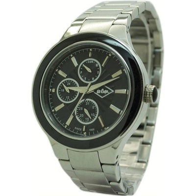 Lee Cooper Сребрист дамски елегантен часовник с черен циферблат Lee Cooper LC-1407F
