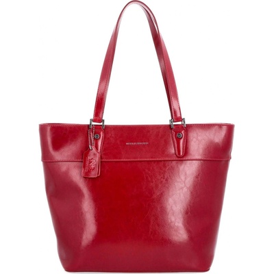 Noelia Bolger Luxusná kožená shopper kabelka zo saffiano kože 0076 0076 Červená