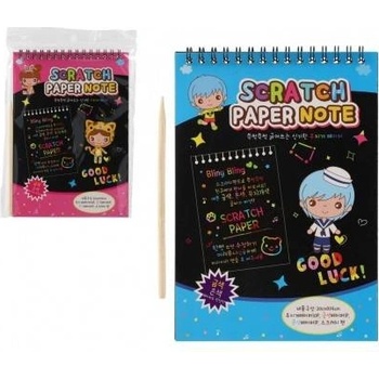 Škrabací Vyškrabovací notes farebný 10 listov 20x14cm mix farieb