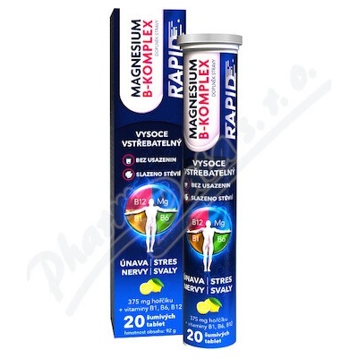 Glenmark Magnesium B-komplex Rapid 20 šumivých tabliet