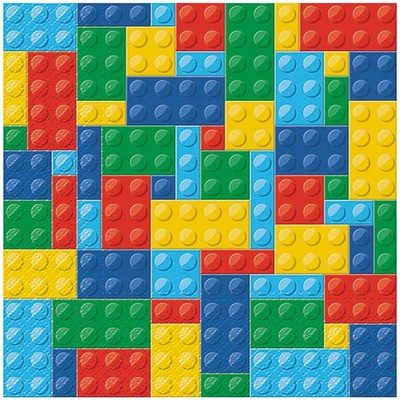 PAW Papírové ubrousky Colorful Bricks/Lego 20ks 33x33cm