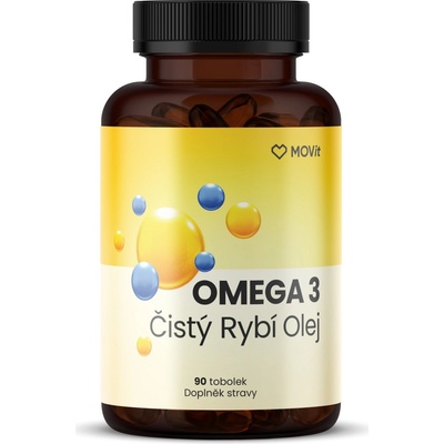 MOVit Omega 3 Čistý Rybí Olej, 90 tobolek