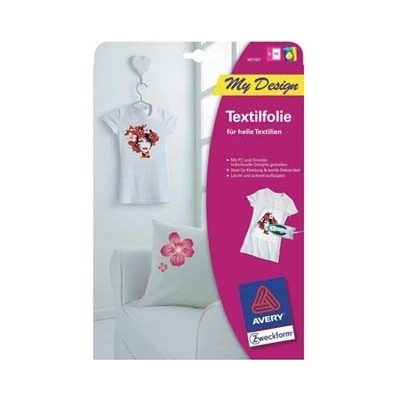 Avery Zweckform MD1001 Nažehlovací fólie pro Inkjet 5 x A4 na bílý a světlý textil