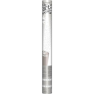 Párty konfety vystřelovací XL 60 cm bílé