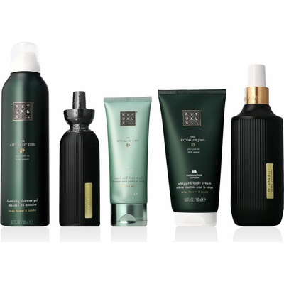 Rituals The Ritual Of Jing sprchová pěna The Ritual Of Jing 200 ml + tělový peeling The Ritual Of Jing 125 ml + tělový krém The Ritual Of Jing 70 ml + svíčka The Ritual Of Jing 145 g dárková sada