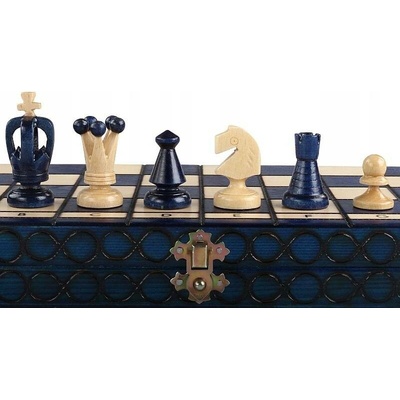 ŠACHY KRÁLOVSKÉ STŘEDNÍ (35x35cm) modré Sunrise Chess & Games