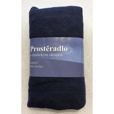 Jerry Fabrics Prostěradlo Jersey Tmavě Modré Bavlna 90x200