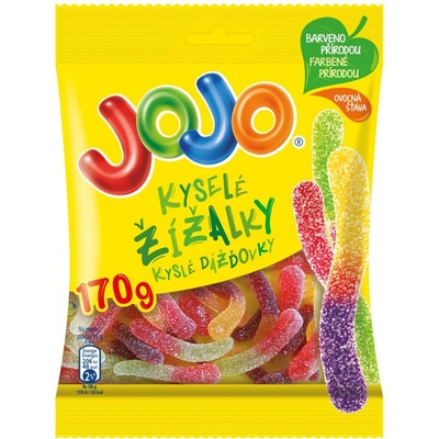 Jojo Kyselé žížalky želé bonbóny s ovocnými příchutěmi 170 g