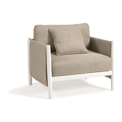 Diphano Hliníkové nízké křeslo Switch Fabric, 77x73x83cm, rám hliník bílá (white), potah venkovní tkanina šedobéžová (seagull)