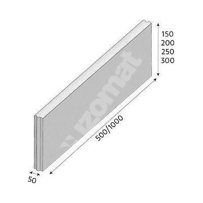 CS Beton Obrubník půlka 50 x 5 cm šedá 1 ks