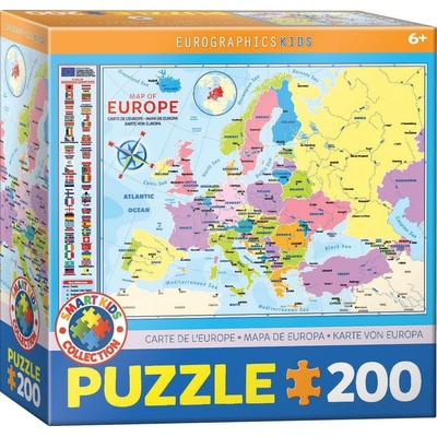 Eurographics Mapa Evropy 200 dielov