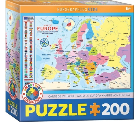 Eurographics Mapa Evropy 200 dielov