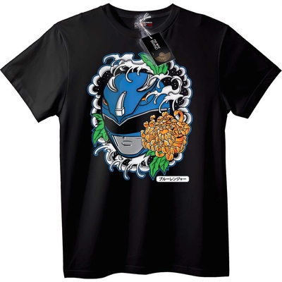 NOONEBRAND Тениска Blue Ranger Аниме - M, Black