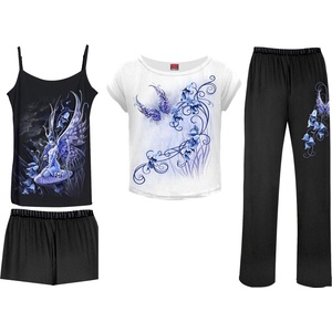 SPIRAL дамски пижамен комплект spiral - bluebell fairy - черен - l053g601