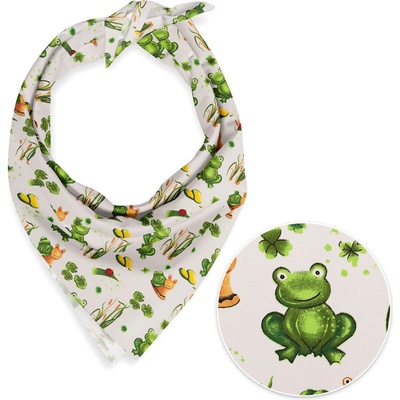 Biante detská bavlnená šatka Sandra SA-609 Žabky a slimáky na bielom