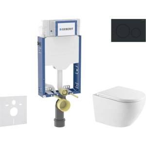 Geberit Kombifix - Комплект за монтаж пред стена, тоалетна Oudee и седалка със система „softclose, бутон Sigma20, матово черно/черно SANI15CA5156 (SANI15CA5156)