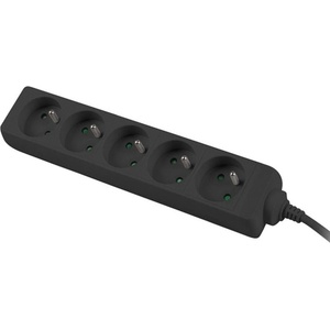Lanberg power strip 1.5m, 5 sockets, french quality-grade copper cable, bla (PS0-05E-0150-BK)
