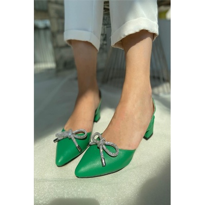 Moda Trend Дамски ежедневни обувки с ток - Зелени #358741 (358741_Смарагд)