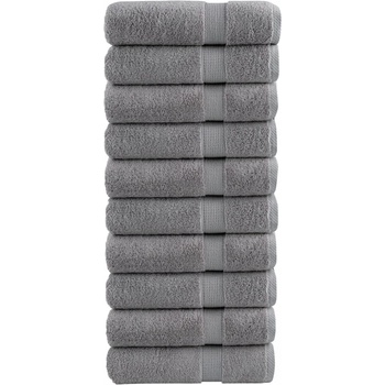 vidaXL Премиум кърпи за баня SOLUND 10 бр сиви 70x140 см 600 gsm (137310)