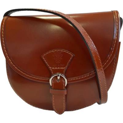 Vera Pelle Delami malá crossbody zdobená přezkou H210901 d. br. hnědá