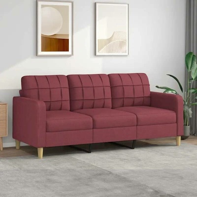vidaXL 3místná pohovka vínová 180 cm textil 11461.359105