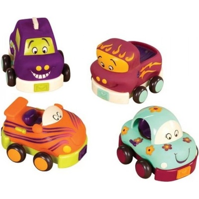 B.TOYS 4 mäkké autíčka s pohonom Wheeee-ls! B.Baby BT100