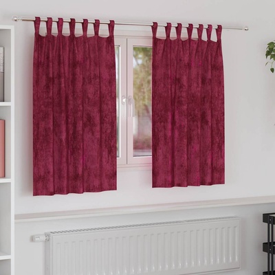 vidaXL Кадифени завеси С завеси 2 pcs Виненочервен 140 x 140 cm Кадифе (4107713)