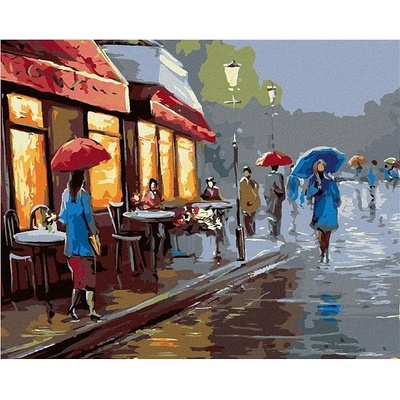 Zuty Malování podle čísel Deštivý den ve městě 80 x 100 cm vypnuté plátno na rám