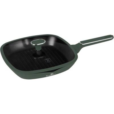 BERLINGERHAUS Pánev grilovací s titanovým povrchem a poklicí 28 cm Matte Green Collection BH-8162