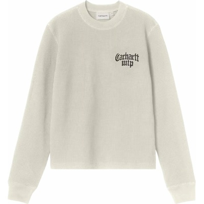 Dámské triko Carhartt WIP W' L/S Blackletter Waffle T-S Wax Black