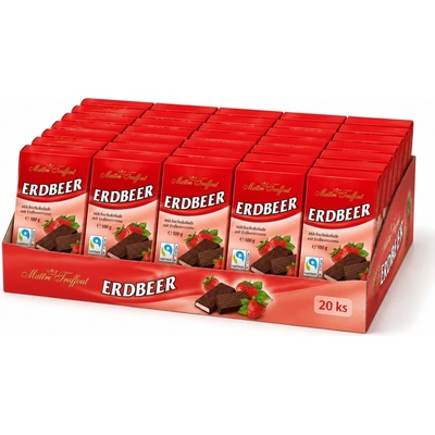 Maitre Truffout Krémová čokoláda s jahodovou příchutí 20 x 100 g