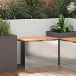 vidaXL Градинска пейка Сребрист 60 x 40 x 43 см Неръждаема стомана (874895)