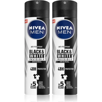 Nivea Men Black & White Invisible Original антиперспирант-спрей (изгодна опаковка) за мъже