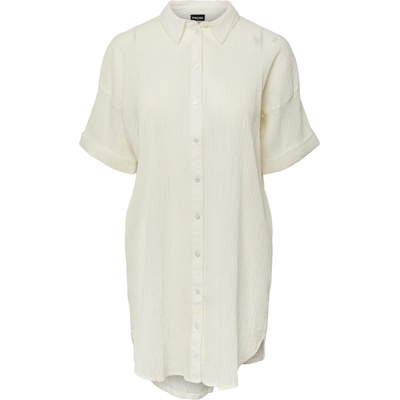 PIECES Рокля тип риза 'Terra' бяло, размер L