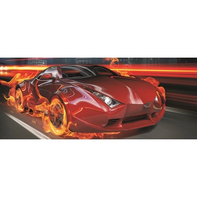 ForWall Fototapeta Car in flames vlies 416 x 254 cm
