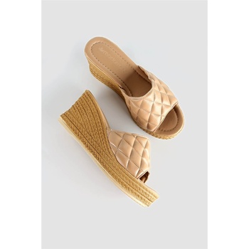 Moda Trend Дамски чехли с цяла подметка - Бежови #328533 (328533_Бежов)